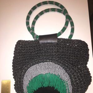 FASHION BAG- STRAW WITH BEADS